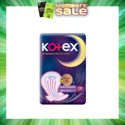 KOTEX - Soft & Smooth 360° Protection Slim Overnight Sanitary Pad Wing 28cm (For Heavy Flow) 20s