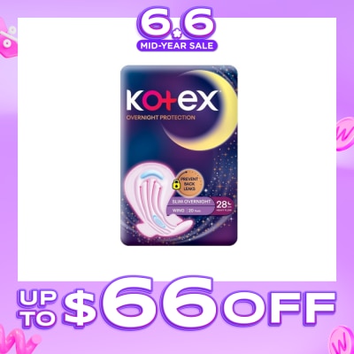 KOTEX - Soft & Smooth 360° Protection Slim Overnight Sanitary Pad Wing 28cm (For Heavy Flow) 20s