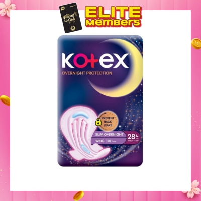 KOTEX Soft & Smooth 360° Protection Slim Overnight Sanitary Pad Wing 28cm (For Heavy Flow) 20s
