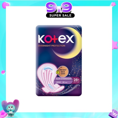 KOTEX - Soft & Smooth 360° Protection Slim Overnight Sanitary Pad Wing 28cm (For Heavy Flow) 20s image