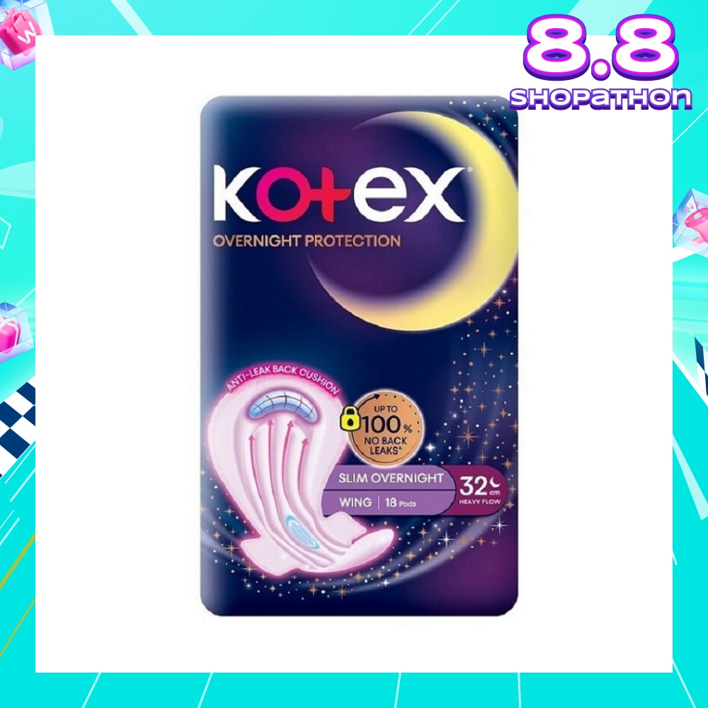 Soft & Smooth 360° Protection Slim Overnight Sanitary Pad Wing 32cm (For Heavy Flow) 18s