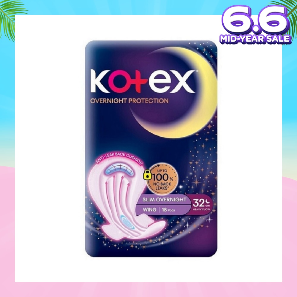 Soft & Smooth 360° Protection Slim Overnight Sanitary Pad Wing 32cm (For Heavy Flow) 18s