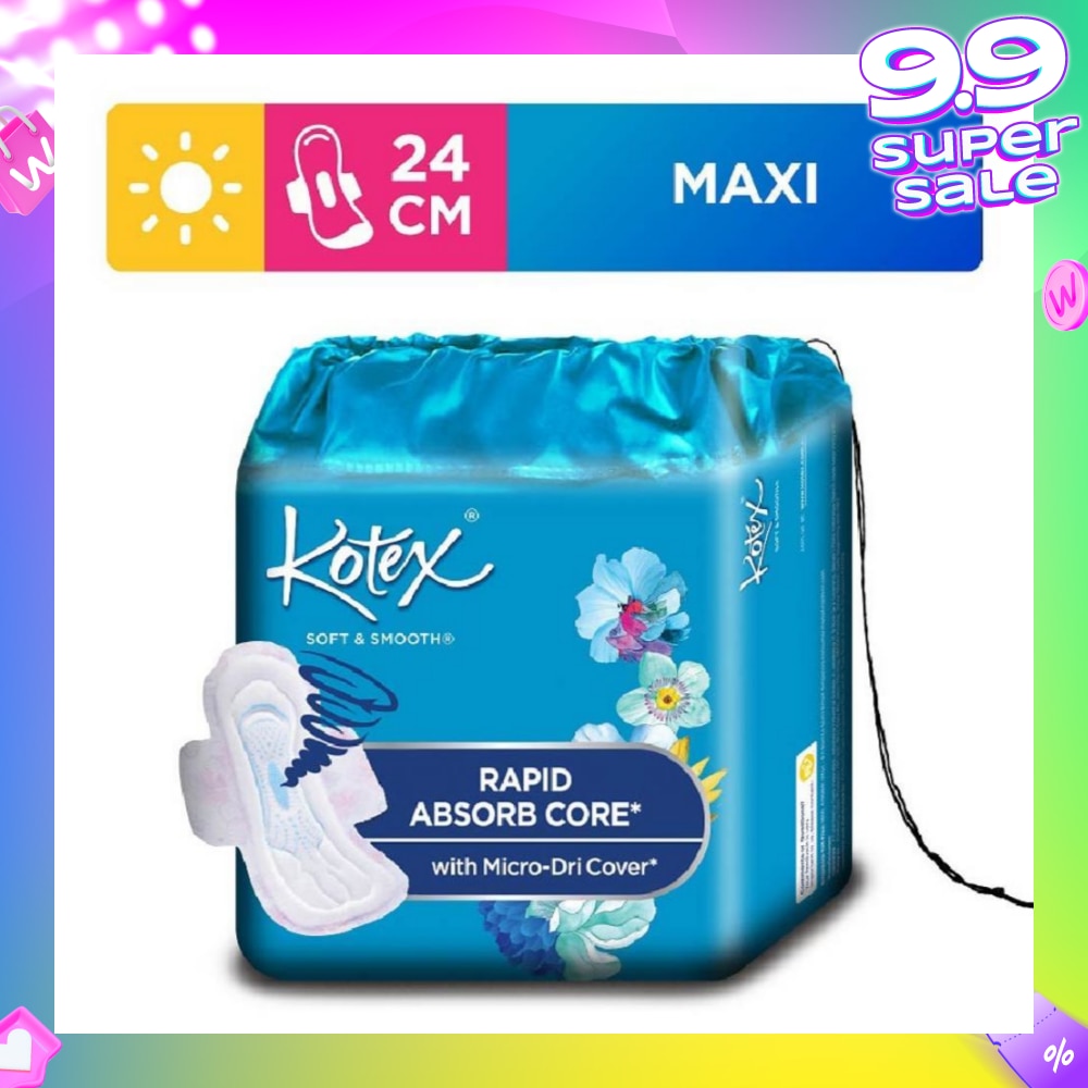 Soft & Smooth Rapid Absorb Core Maxi Day Sanitary Pad Wing 24cm 26s