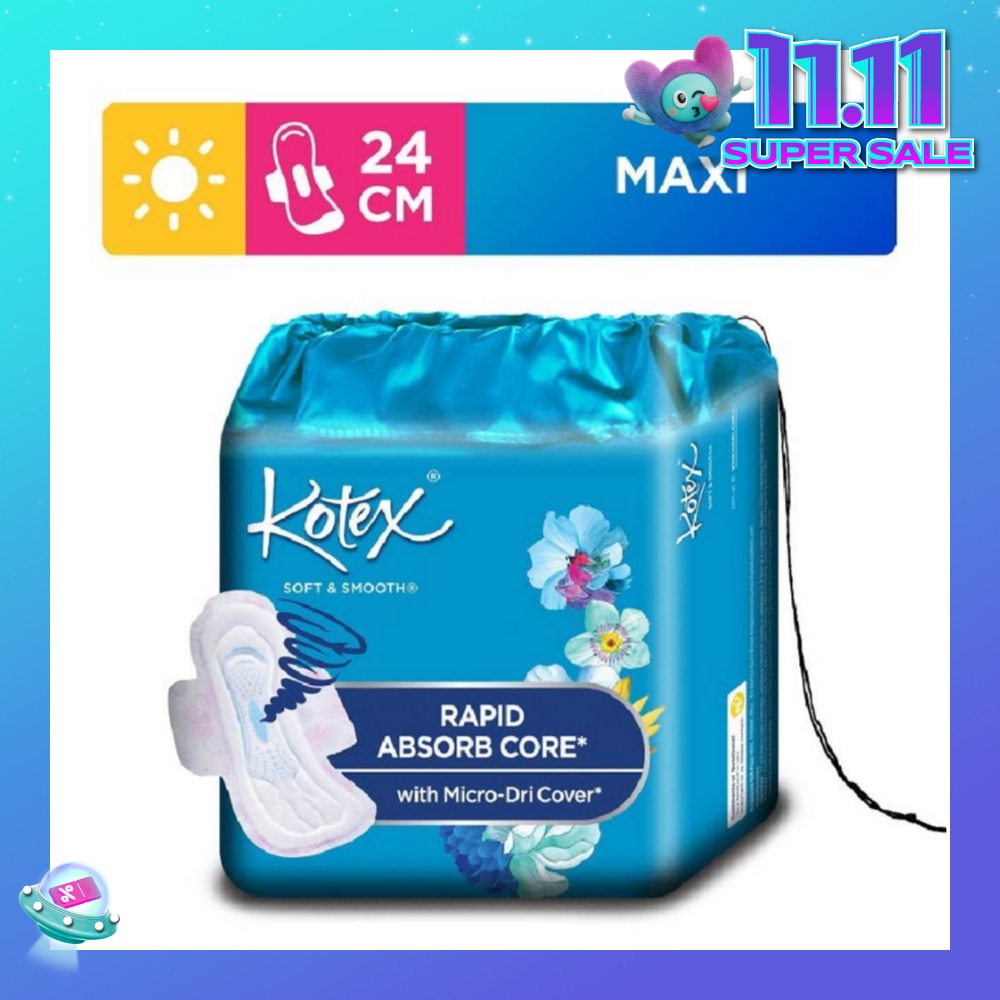 Soft & Smooth Rapid Absorb Core Maxi Day Sanitary Pad Wing 24cm 26s