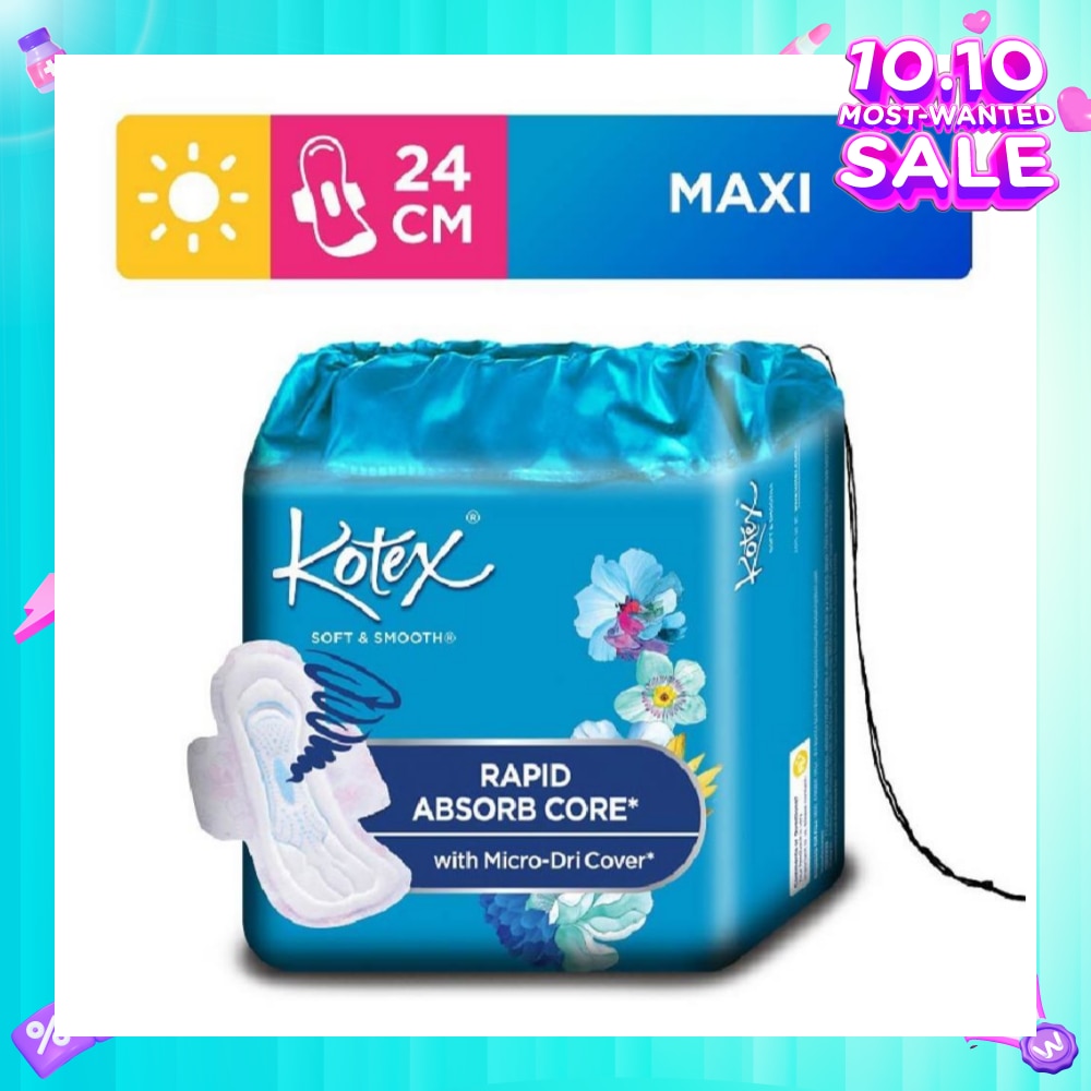 Soft & Smooth Rapid Absorb Core Maxi Day Sanitary Pad Wing 24cm 26s