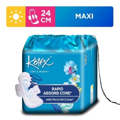 KOTEX Soft & Smooth Rapid Absorb Core Maxi Day Sanitary Pad Wing 24cm 26s