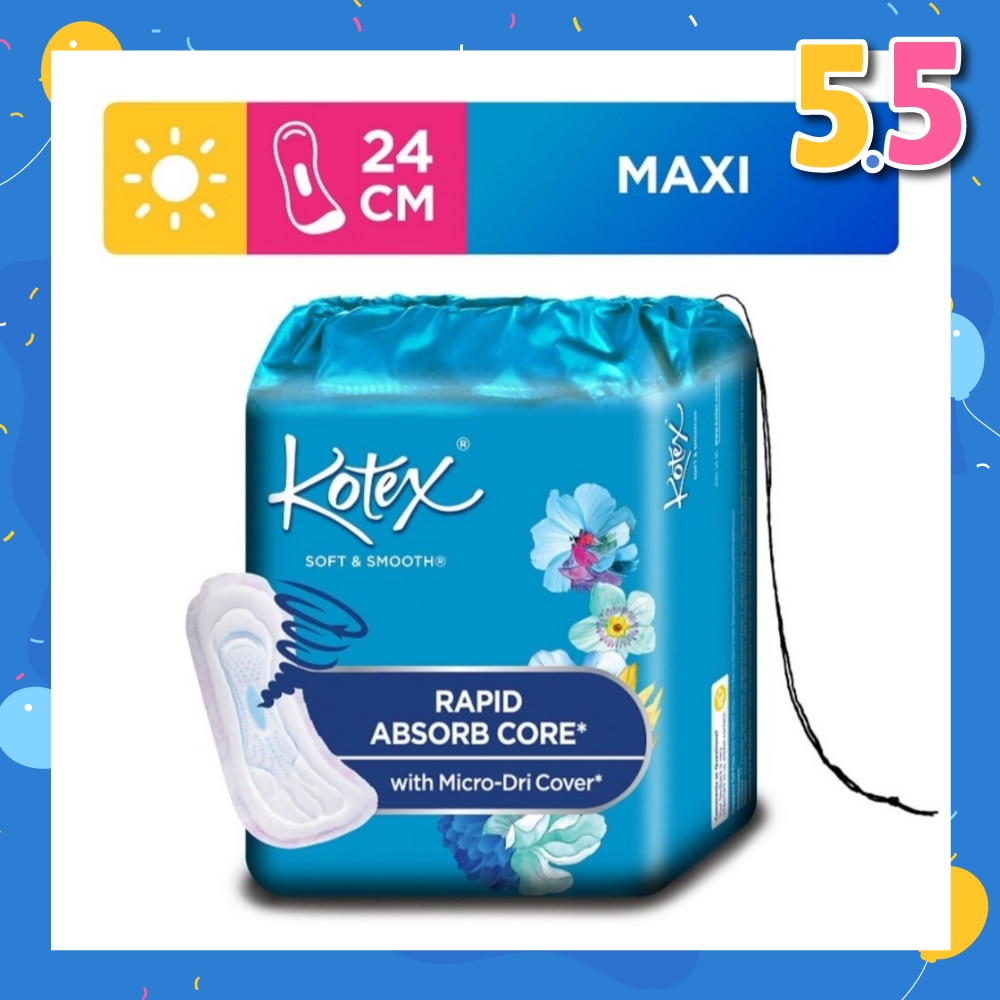 Soft & Smooth Rapid Absorb Core Maxi Day Sanitary Pad Non- Wing 24cm 22s