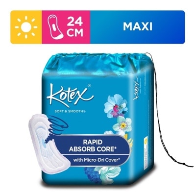 KOTEX Soft & Smooth Rapid Absorb Core Maxi Day Sanitary Pad Non- Wing 24cm 22s