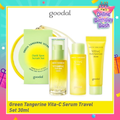 GOODAL Green Tangerine Vita-C Serum Travel Set (Toner 40ml + Dark Spot Serum 30ml + Dark Spot Care Cream 40ml) 1s