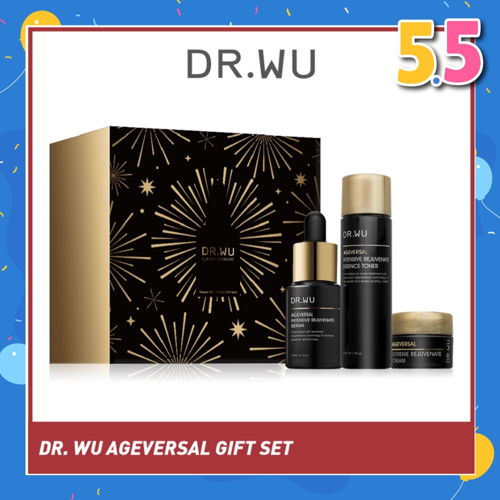 DR. WU Ageversal Rejuvenate Gift Set (Intensive Rejuvenate Serum 15ml, Intensive Rejuvenate Essence Toner 50ml & Extreme Rejuvenate Cream 7ml) 1s