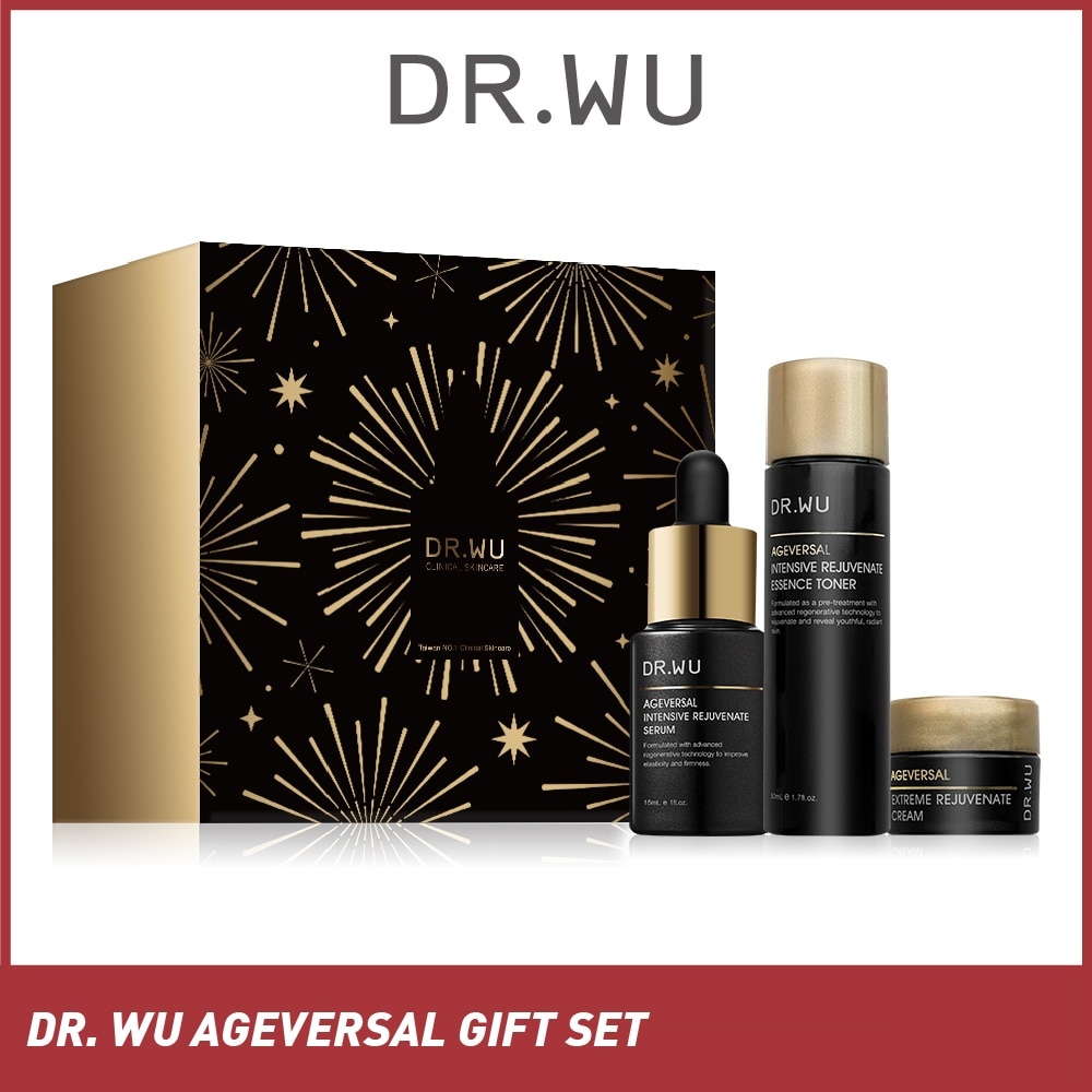 DR. WU Ageversal Rejuvenate Gift Set (Intensive Rejuvenate Serum 15ml, Intensive Rejuvenate Essence Toner 50ml & Extreme Rejuvenate Cream 7ml) 1s