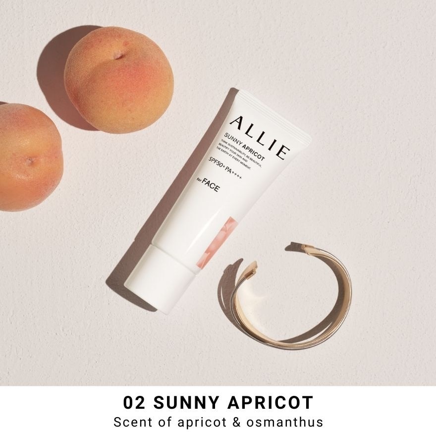 Color Tuning UV 02 Sunny Apricot Sunscreen Limited Edition Set (Allie Color Tuning UV 02 Sunny Apricot 40g & Curel Makeup Cleansing Oil 150ml) 1s