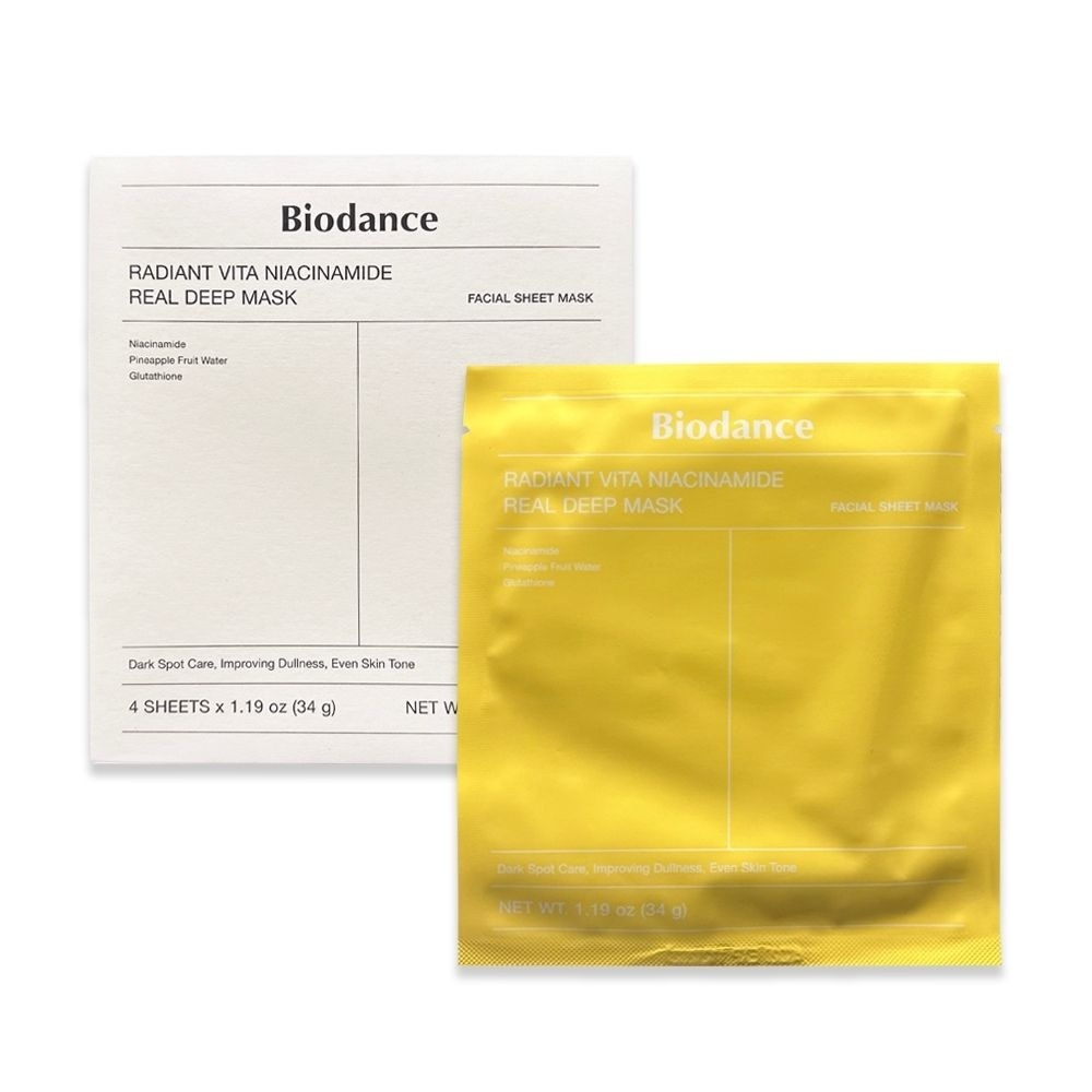 Radiant Vita Niacinamide Real Deep Sheet Mask (For Dark Spot Care, Improving Dullness & Even Skin Tone) 4s