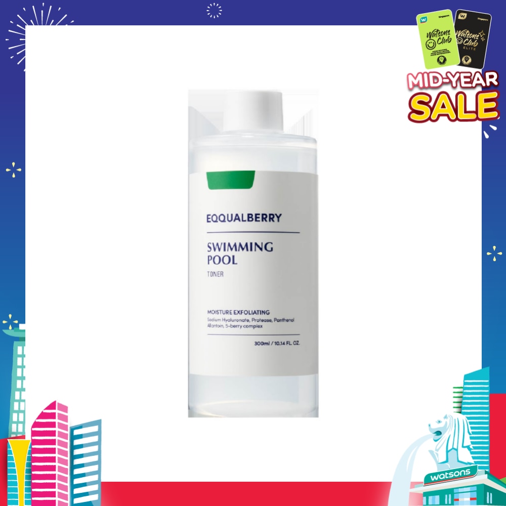 EQQUALBERRY Swimming Pool Daily Facial Toner (For Gentle Exfoliation & Deep Hydration) 300ml