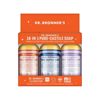 DR BRONNER'S [CHRISTMAS] 18 In 1 Pure Castile Liquid Soap Packset 59ml x 3s image