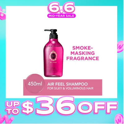 MA CHERIE - Air Feel Shampoo Smoke Masking Fragrance (Reduce Smoke Odour + For Voluminous & Silky Hair) 450ml