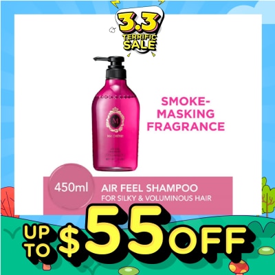 MA CHERIE [CNY] Air Feel Shampoo Smoke Masking Fragrance (Reduce Smoke Odour + For Voluminous & Silky Hair) 450ml