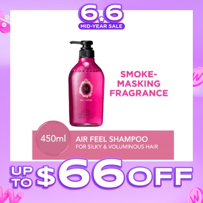 MA CHERIE - Air Feel Shampoo Smoke Masking Fragrance (Reduce Smoke Odour + For Voluminous & Silky Hair) 450ml