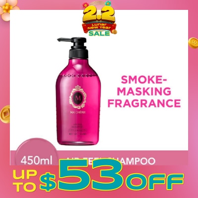MA CHERIE [CNY] Air Feel Shampoo Smoke Masking Fragrance (Reduce Smoke Odour + For Voluminous & Silky Hair) 450ml
