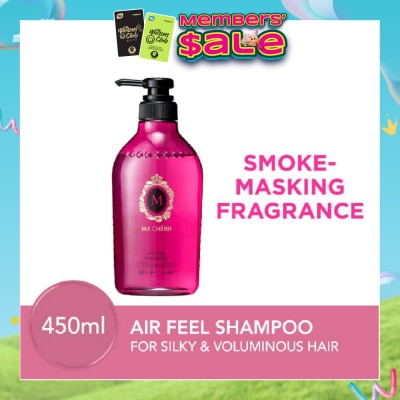 MA CHERIE - Air Feel Shampoo Smoke Masking Fragrance (Reduce Smoke Odour + For Voluminous & Silky Hair) 450ml