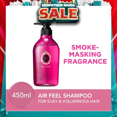 MA CHERIE - Air Feel Shampoo Smoke Masking Fragrance (Reduce Smoke Odour + For Voluminous & Silky Hair) 450ml