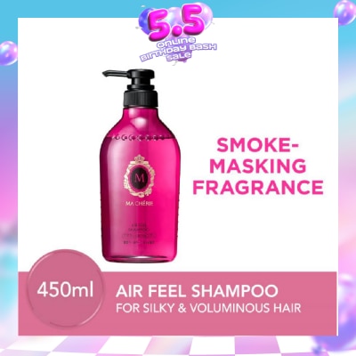 MA CHERIE - Air Feel Shampoo Smoke Masking Fragrance (Reduce Smoke Odour + For Voluminous & Silky Hair) 450ml