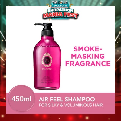 MA CHERIE - Air Feel Shampoo Smoke Masking Fragrance (Reduce Smoke Odour + For Voluminous & Silky Hair) 450ml