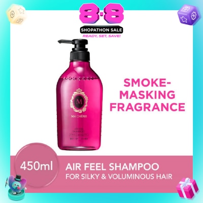 MA CHERIE - Air Feel Shampoo Smoke Masking Fragrance (Reduce Smoke Odour + For Voluminous & Silky Hair) 450ml