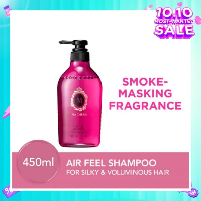 MA CHERIE Air Feel Shampoo Smoke Masking Fragrance (Reduce Smoke Odour + For Voluminous & Silky Hair) 450ml