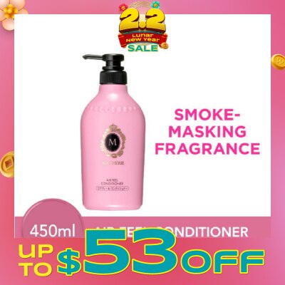 MA CHERIE [CNY] Air Feel Conditioner Smoke Masking Fragrance (Reduce Smoke Odour + For Voluminous & Silky Hair) 450ml