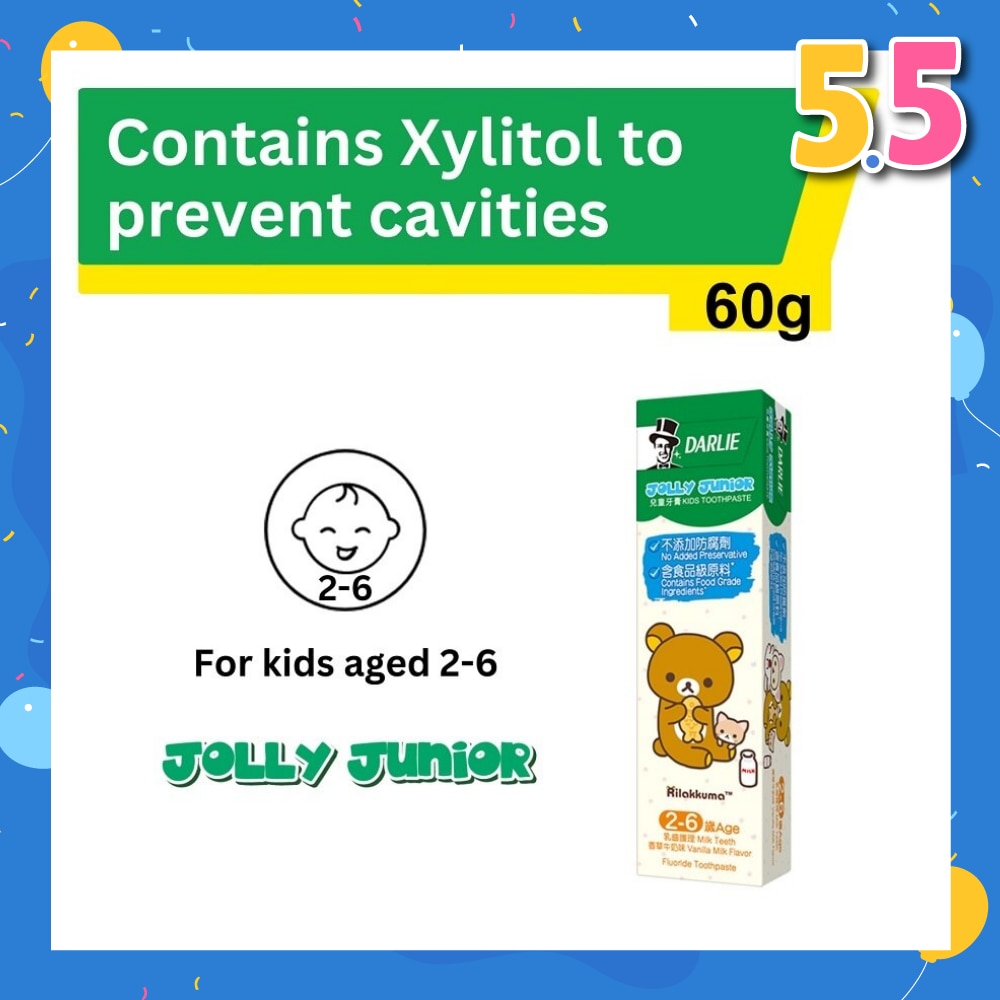Jolly Junior Rilakkuma Kids Toothpaste Vanilla (For 2 to 6yrs old) 60g