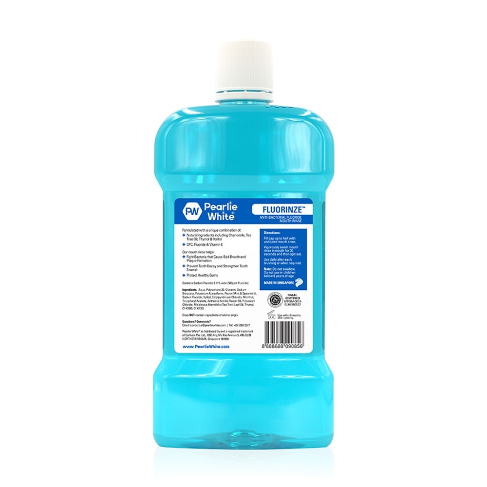 Fluorinze Anti Bacterial Fluoride Mouth Rinse Alcohol Free Refreshing Mint Flavour Twinpack 1L