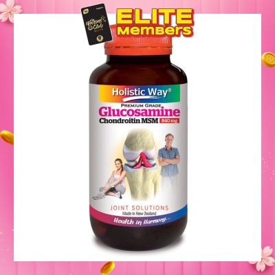 HOLISTIC WAY Glucosamine Chondroitin MSM 840mg 125 Vegetarian Capsules