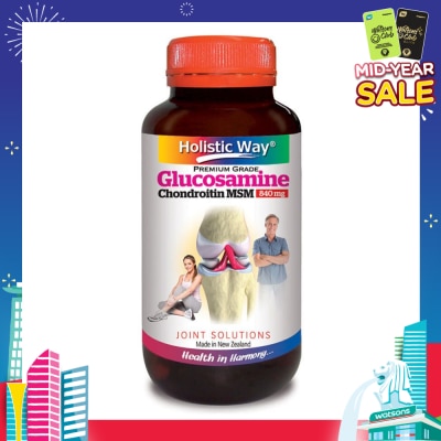 HOLISTIC WAY Glucosamine Chondroitin MSM 840mg 125 Vegetarian Capsules