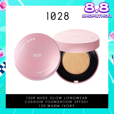 1028 Nude Glow Longwear Cushion Foundation SPF50+ 120 Warm Ivory 15g