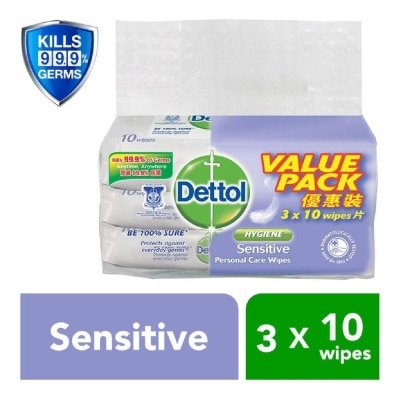 DETTOL Anti-Bacterial Wet Wipes Sensitive 10s x 3 pack