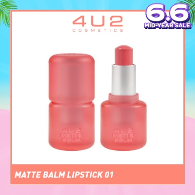 4U2 Matte Balm Lipstick 01 Happy Holiday 1s