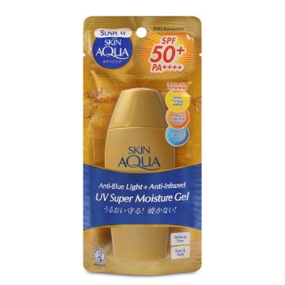 SUNPLAY Skin Aqua SM Gel SPF50 (Super Moisturising Sunscreen, Anti- Blue Light, Weightless for everyday use, UVA/ UVB Protection) 80g
