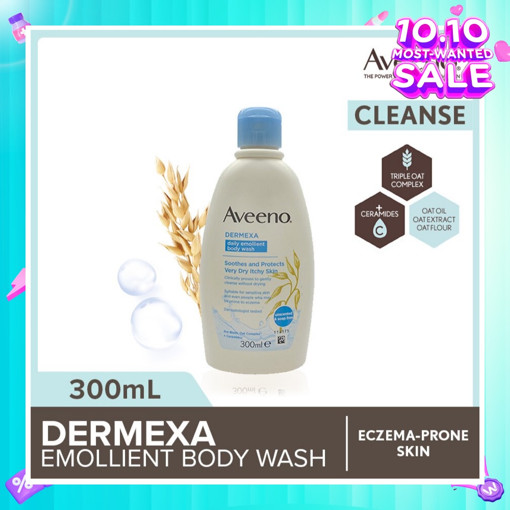 Dermexa Daily Emollient Body Wash (Gently Cleanse And Soothe Extra Dry Eczema-Prone Skin) 300ml