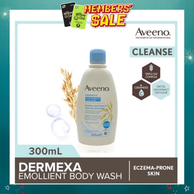 AVEENO - Dermexa Daily Emollient Body Wash (Gently Cleanse And Soothe Extra Dry Eczema-Prone Skin) 300ml