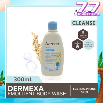 AVEENO Dermexa Daily Emollient Body Wash (Gently Cleanse And Soothe Extra Dry Eczema-Prone Skin) 300ml