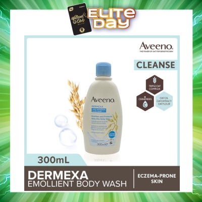 AVEENO - Dermexa Daily Emollient Body Wash (Gently Cleanse And Soothe Extra Dry Eczema-Prone Skin) 300ml
