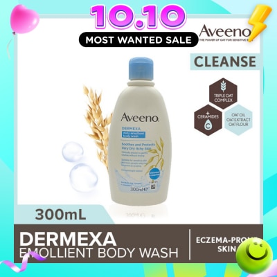 AVEENO Dermexa Daily Emollient Body Wash (Gently Cleanse And Soothe Extra Dry Eczema Prone Skin) 300ml image