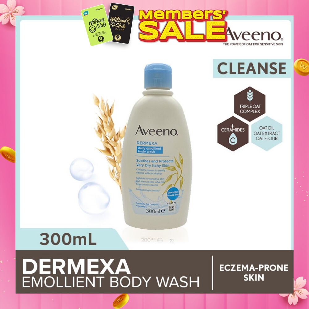 Dermexa Daily Emollient Body Wash (Gently Cleanse And Soothe Extra Dry Eczema-Prone Skin) 300ml