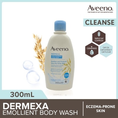 AVEENO Dermexa Daily Emollient Body Wash (Gently Cleanse And Soothe Extra Dry Eczema-Prone Skin) 300ml