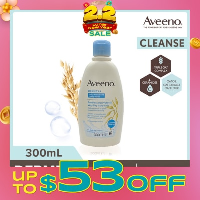 AVEENO Dermexa Daily Emollient Body Wash (Gently Cleanse And Soothe Extra Dry Eczema-Prone Skin) 300ml