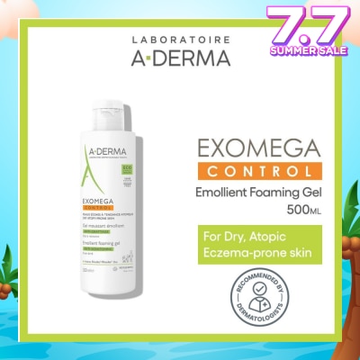 ADERMA Exomega Emollient Cleanses Soothes & Protects Foaming Gel (For Atopic & Dry Skin) 500ml