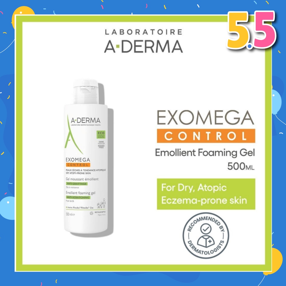 Exomega Emollient Cleanses Soothes & Protects Foaming Gel (For Atopic & Dry Skin) 500ml