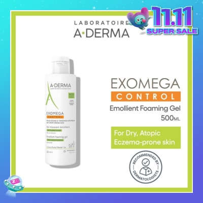 ADERMA Exomega Emollient Cleanses Soothes & Protects Foaming Gel 500ml (Expiry: April`2026)