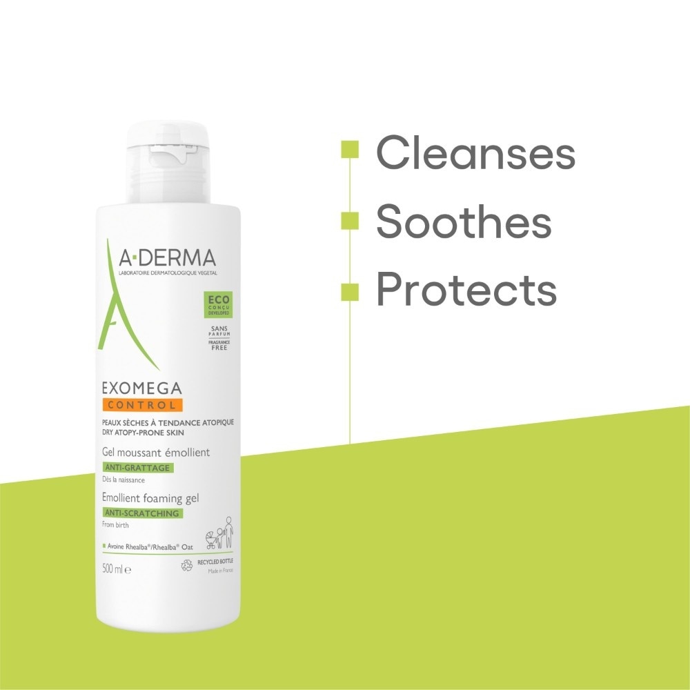 Exomega Emollient Cleanses Soothes & Protects Foaming Gel (For Atopic & Dry Skin) 500ml